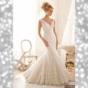 NWT Morilee Bridal Wedding Lace Fit & Flare Gown 2605
